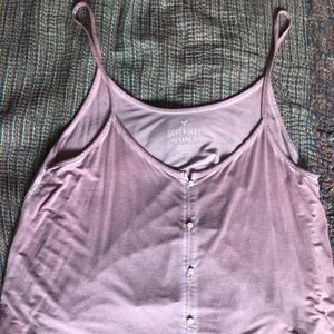Washed purple tank with cute buttons